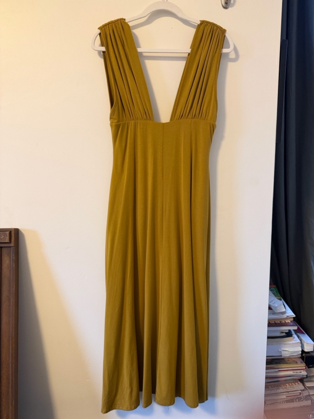 The Line by K Sleeveless Deep V Maxi Dress in Mustard - Picture 4 of 4